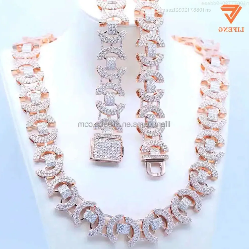 

Lifeng Jewelry Custom Luxury Hip Hop Necklace Iced Out Vvs Moissanite 925 Silver Diamond Men Necklace