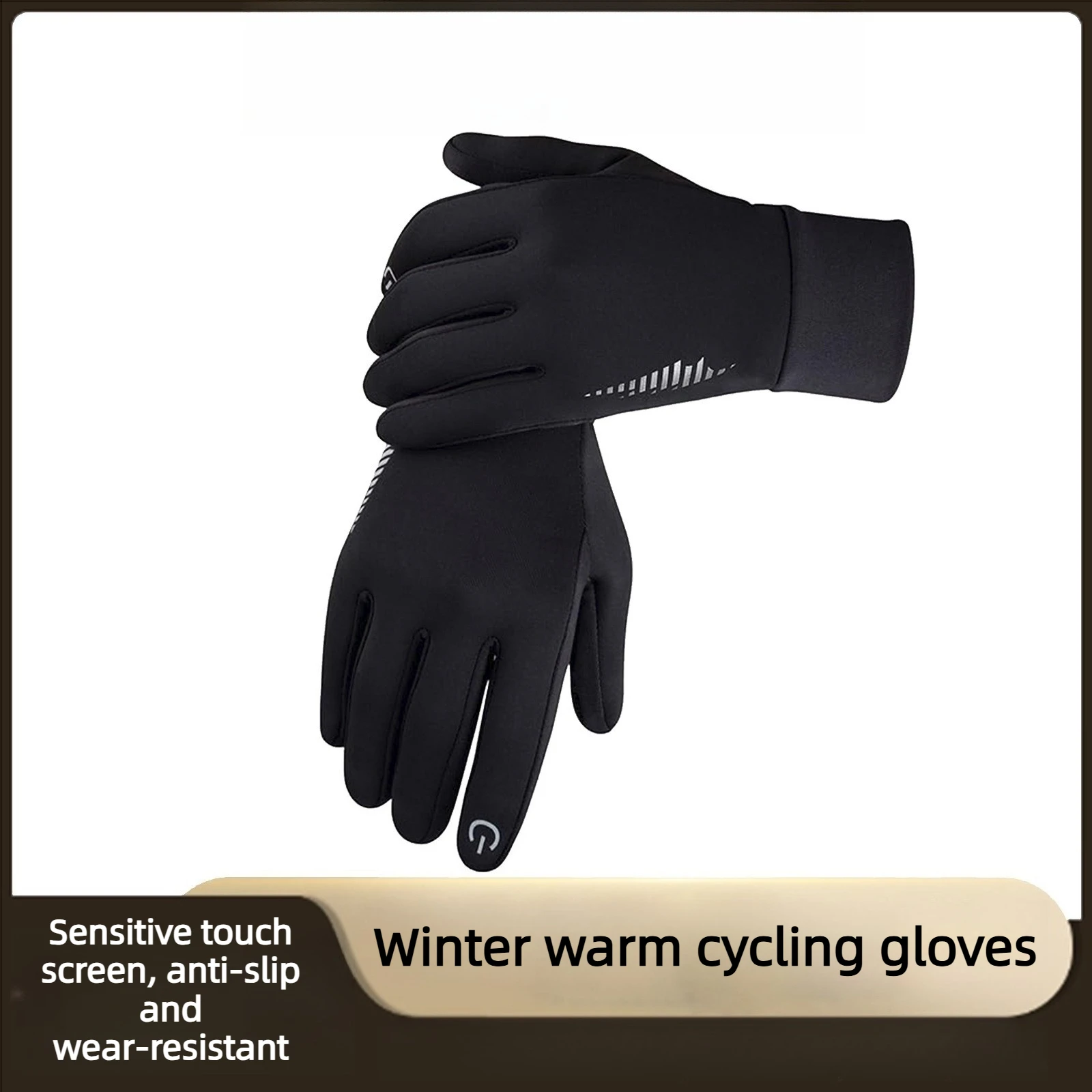 

Autumn and winter warm bicycle riding men and women non-slip all-finger touch screen running gloves