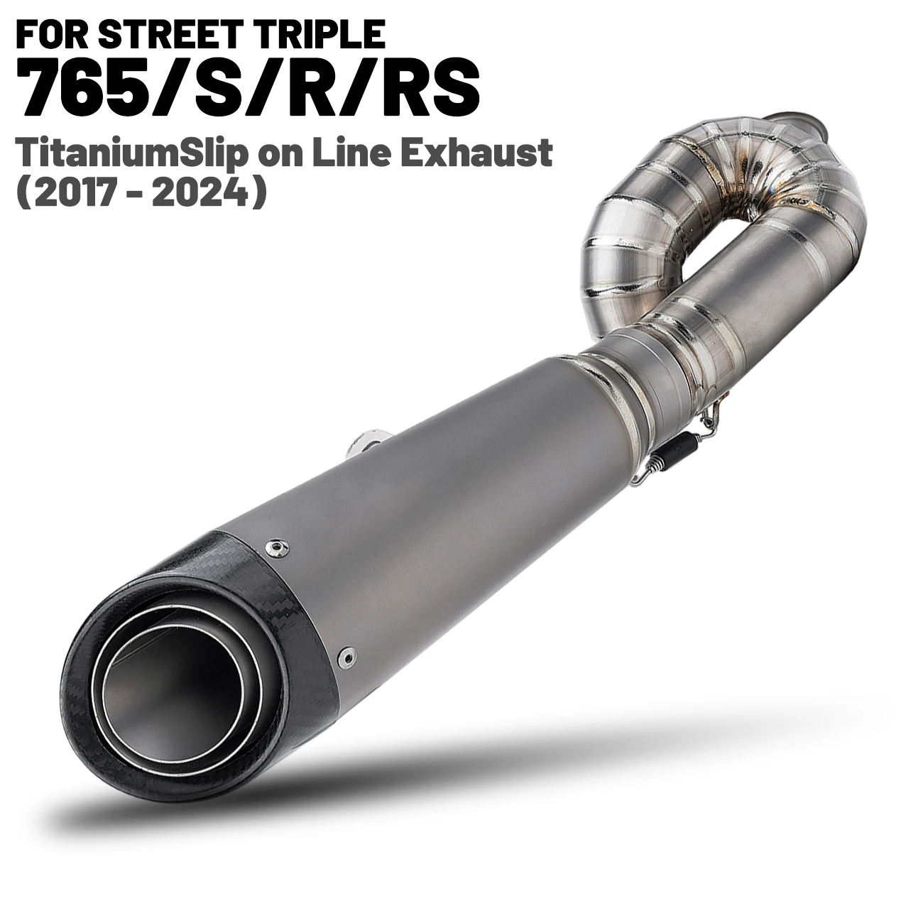 

For Street Triple 765 Motorcycle Slip on Line Exhaust Modify Full Titanium Middle Pipe Muffler for 765S/765R/765RS 2017-2024