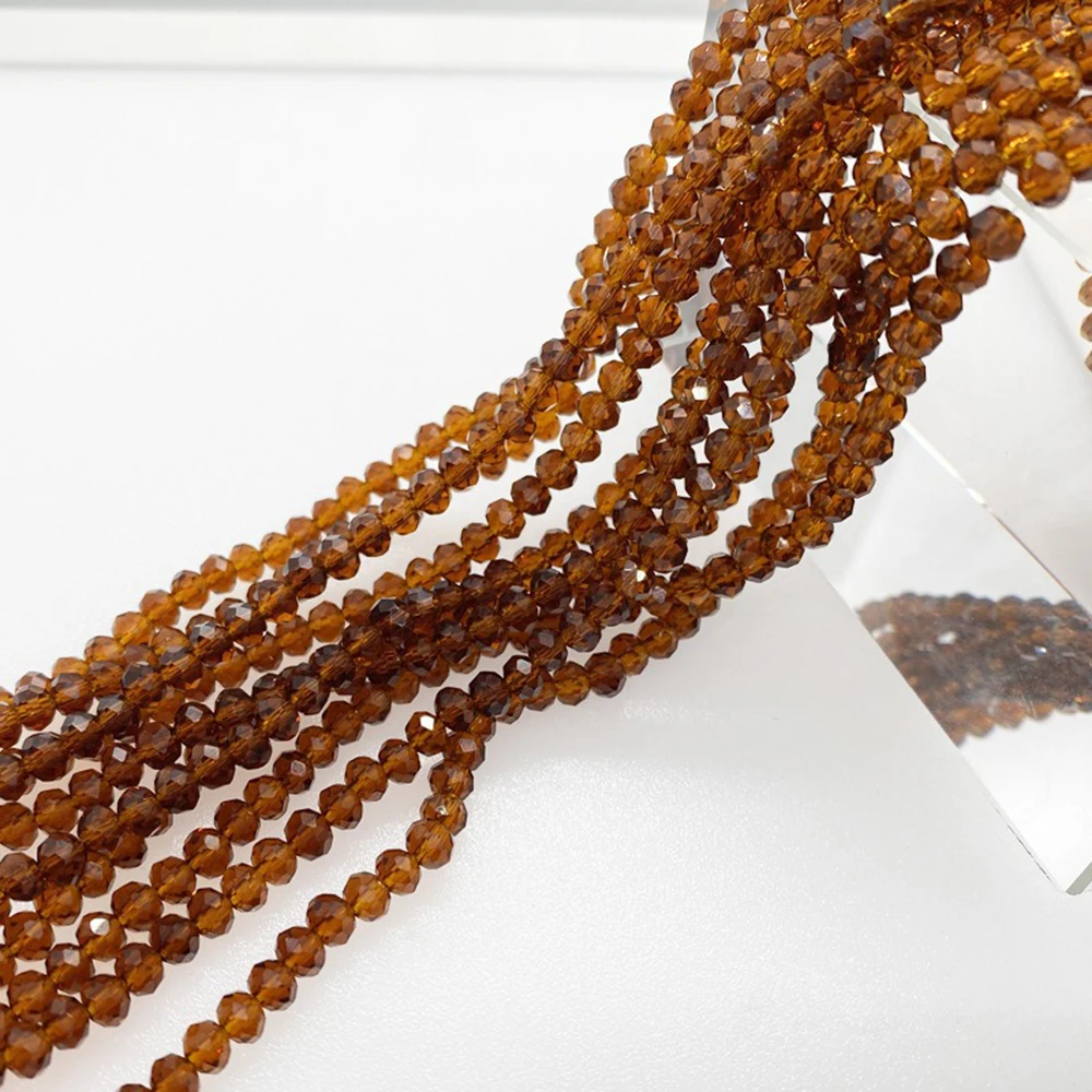 3 4 6 8mm 5Strands Faceted Glass Boho Crystal Bead Strand Spacer Beads for Jewelry Beadwork Accessories DIY QMB17