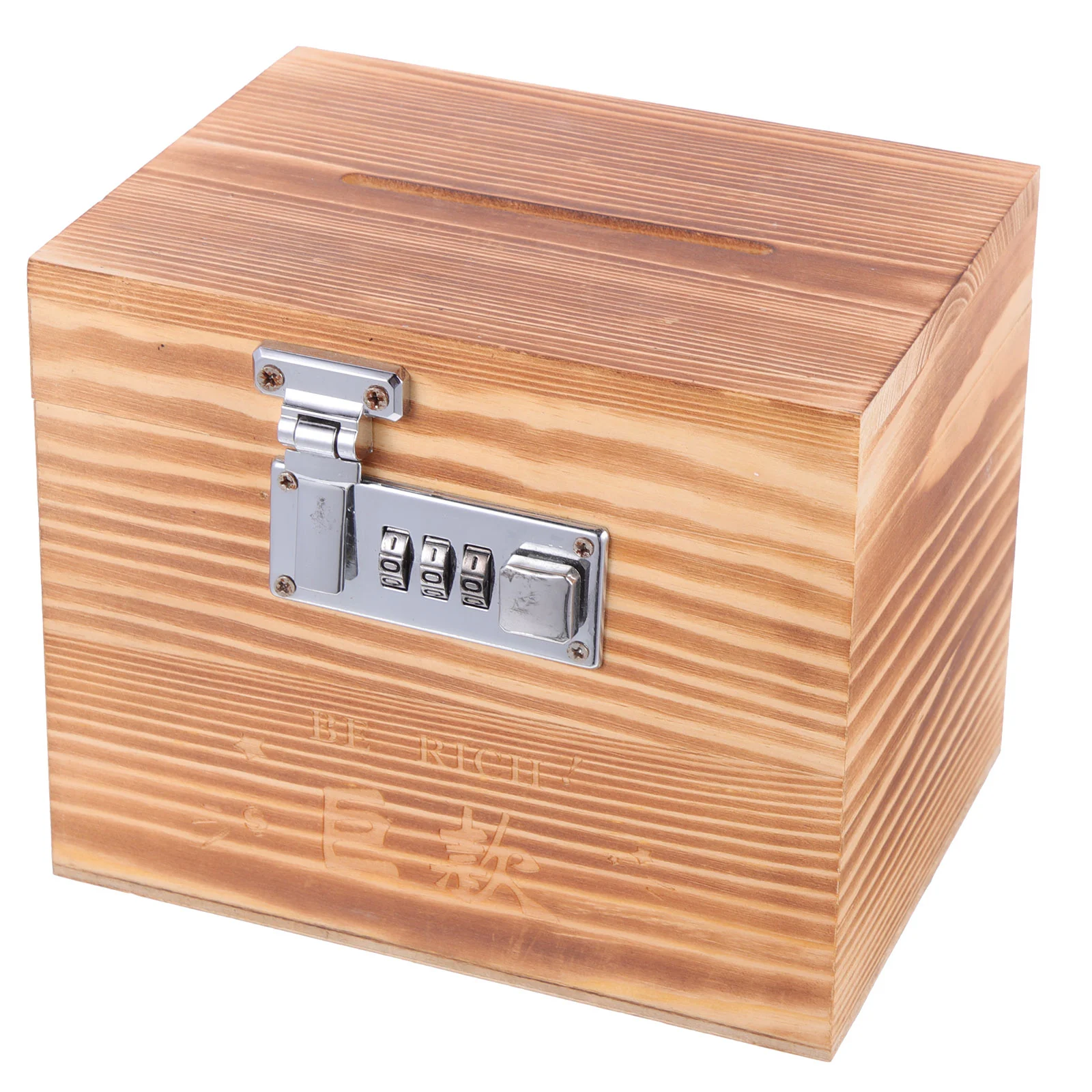 

Password Lock Cash Box Piggy Banks The Office Gifts Girl Money for Kids Wood Child