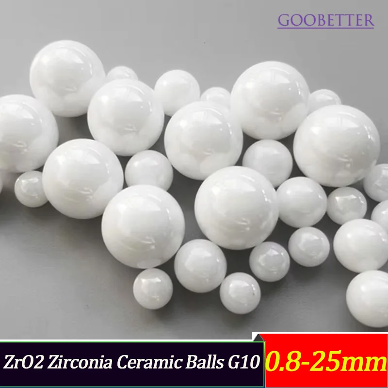 

High Precision ZrO2 Zirconia Ceramic Balls G10 Bearing Balls 0.8/1/1.2/1.5/1.588/2/2.381/2.5/2.778-25mm Wear/Corrosion Resistant