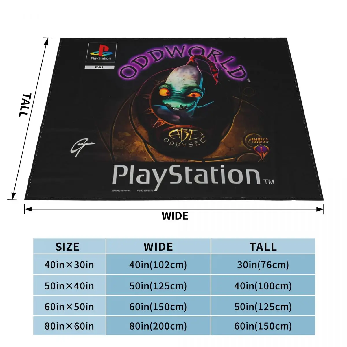 PS1 Oddworld Videogame An Ultra-Soft Micro Fleece Blanket