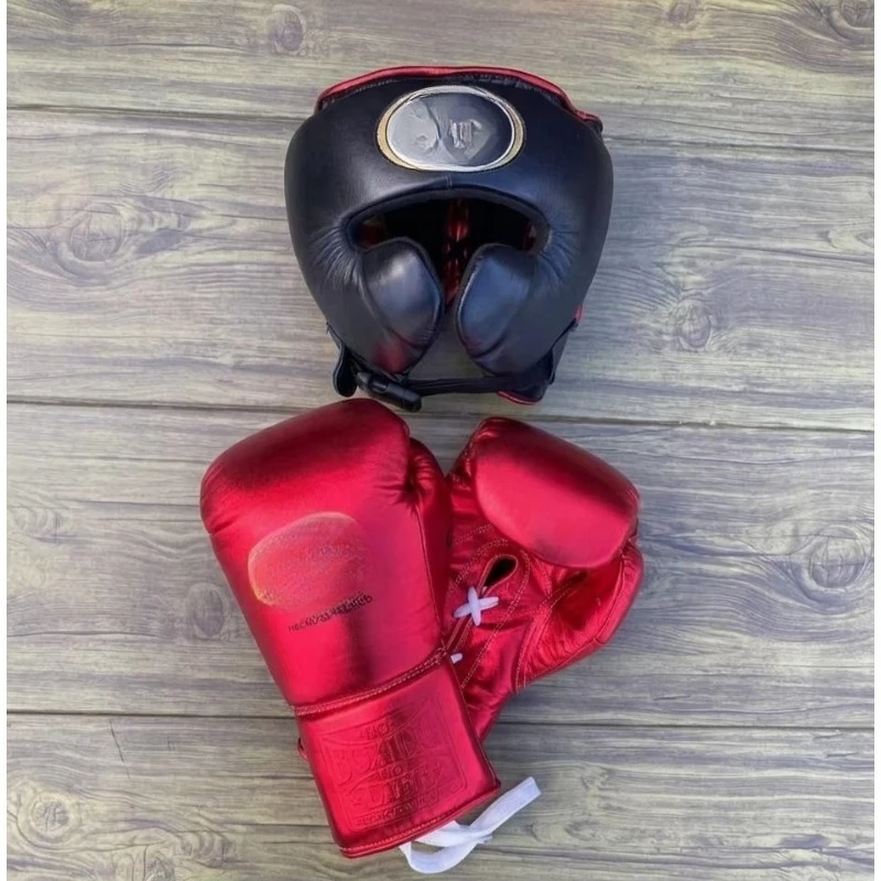 No Boxing No Life Mexican Style Breathable Lace-Up Leather Adult MMA Gloves and Cheek Bar Head Protector - Customizable Pink