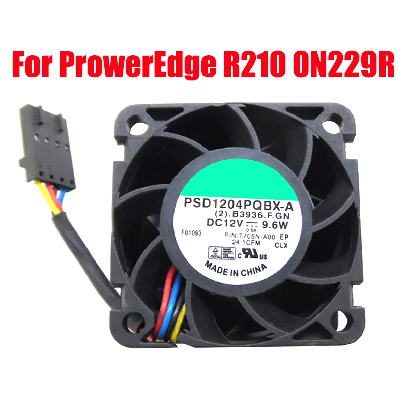 

Cooling Fan For DELL For ProwerEdge R210 0N229R N229R 0T705N T705N-A00 PSD1204PQBX-A (2).B3936.F.GN DC12V 9.6W 4PIN New