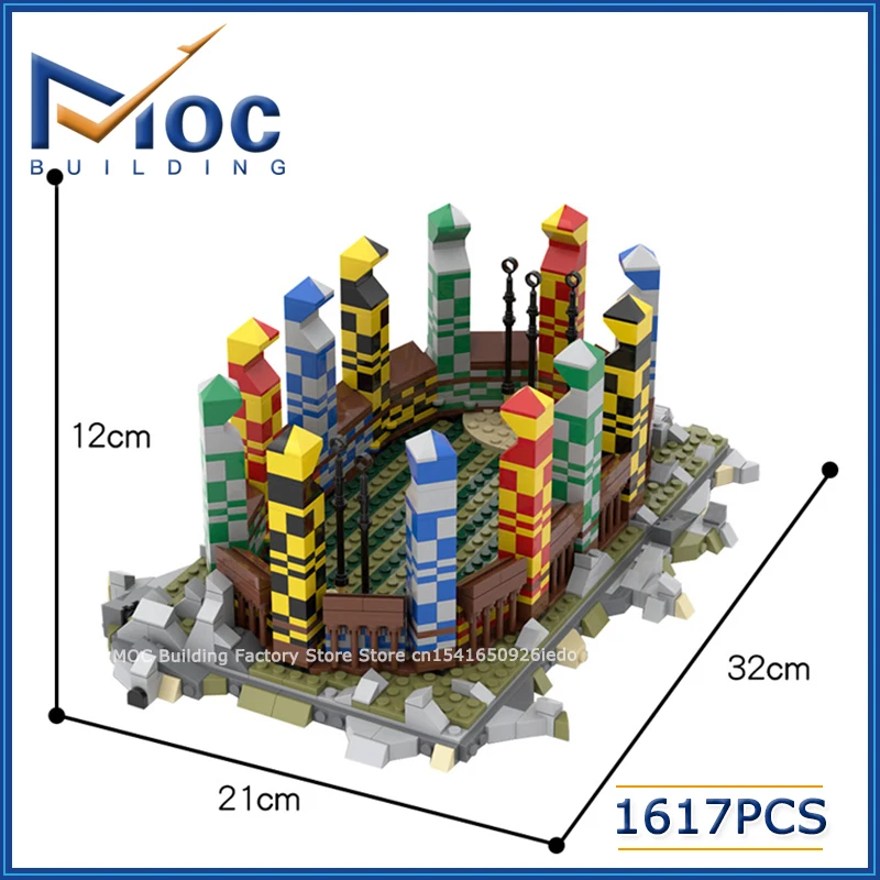 

Горячие строительные блоки MOC, классическая серия фильмов, сцена, волшебная школа, спортивное место, модель архитектуры, сделай сам, сборка, кирпичи, игрушки, подарки