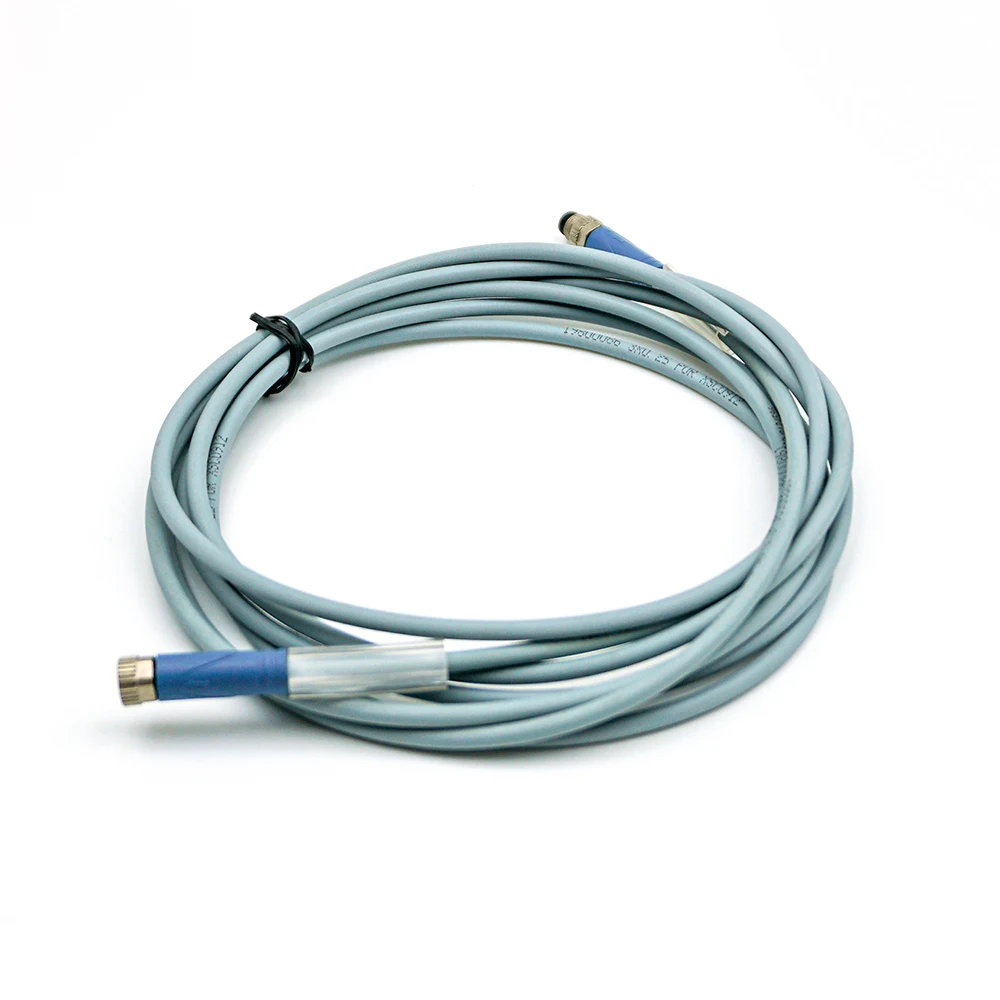 M12-Sensor Conector com Fio, Módulo IO, Fibra Óptica, Plugue de Aviação, Reto, 5-Core, Equipamento de Automação