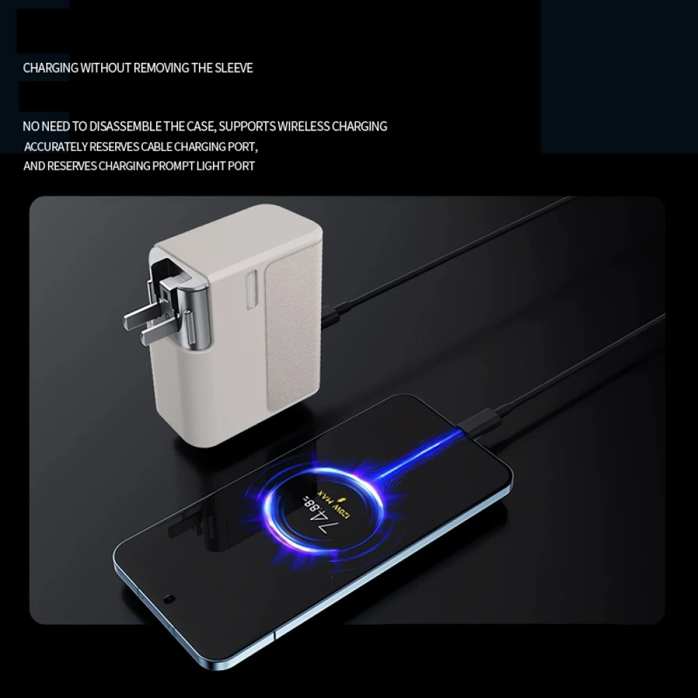 حالة حماية الغبار  لشاحن CUKTECH GaN بقدرة 140 وات وغطاء حماية للشاحن باللون الأسود والرمادي والوردي #6