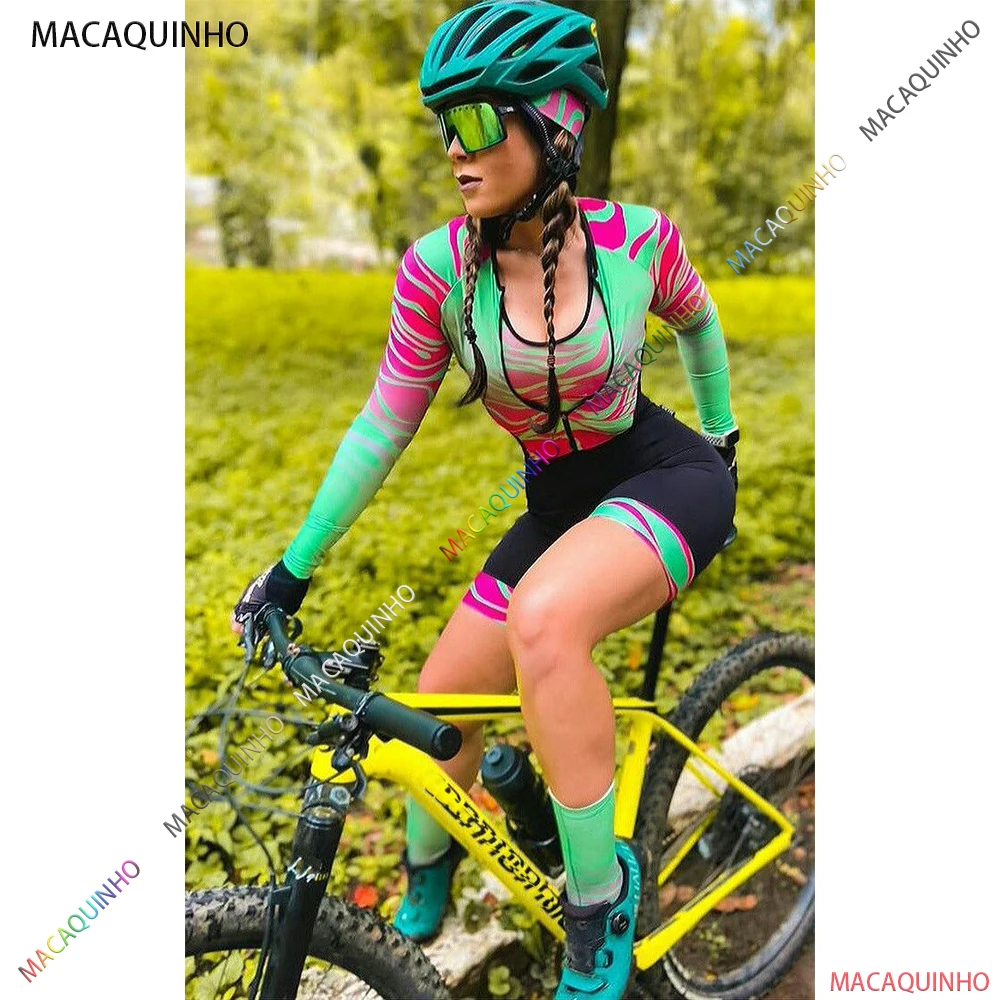 

Women's Cycling Jumpsuit Kafitt Long Cyclist Clothing Triathlon Suit Macaquinho Ciclismo