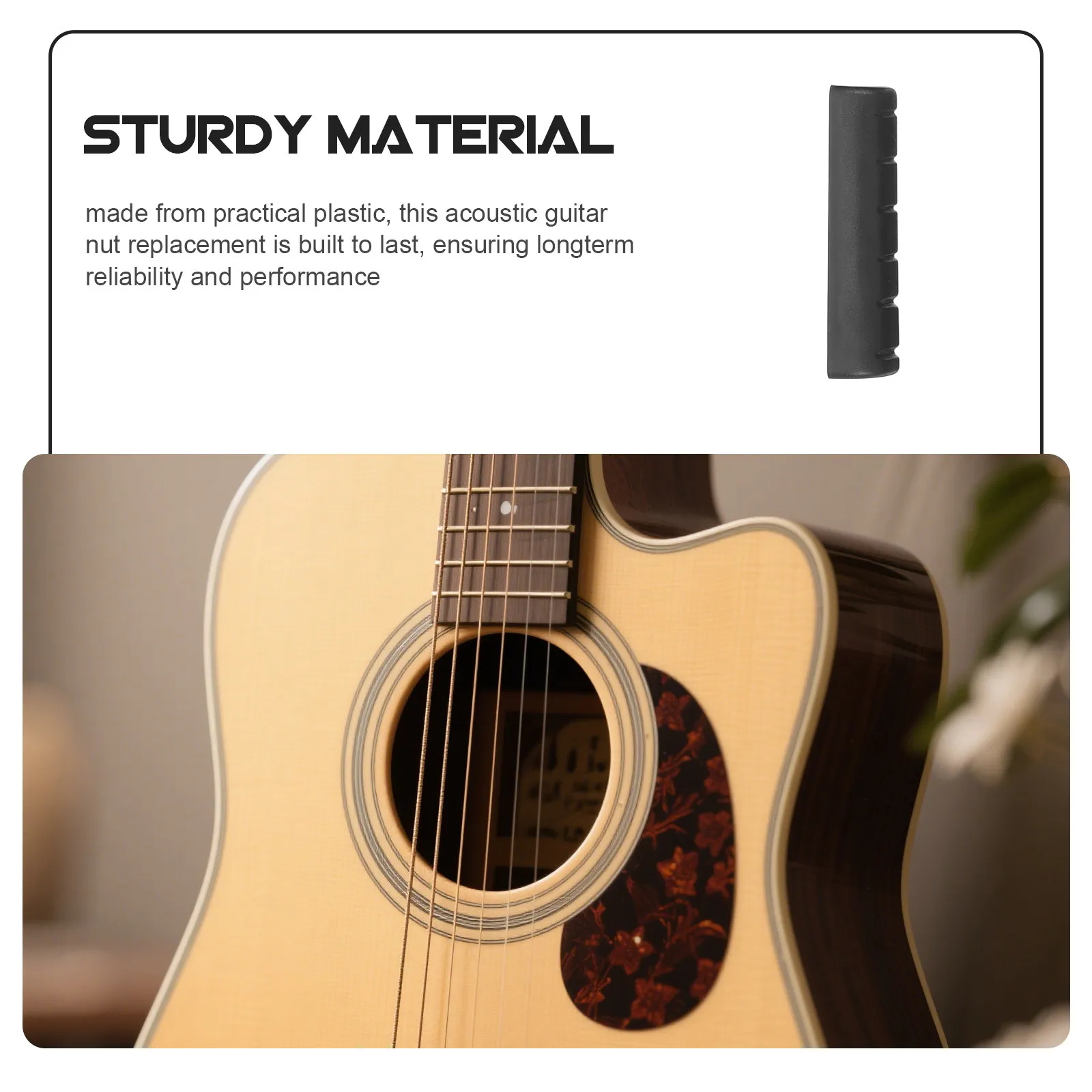 4Pcs Guitar Nuts Acoustic Pre-Slotted Plastic Replacement Easy Installation Precise Tuning Stable Sound Guitar Parts Accessories