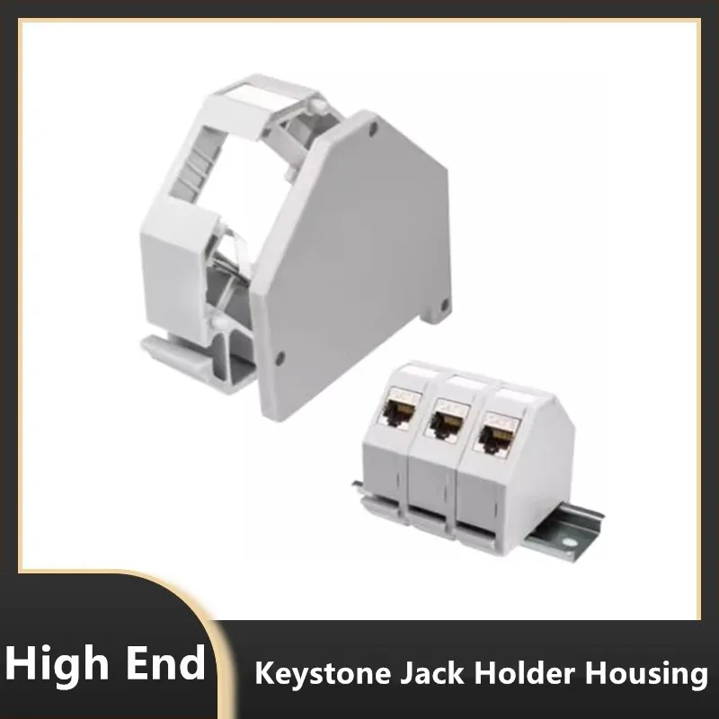 Rj45 keystone jack para módulo de rotulagem campo terra primavera ip20 à prova de poeira portátil caixa titular habitação adaptador de montagem em trilho din