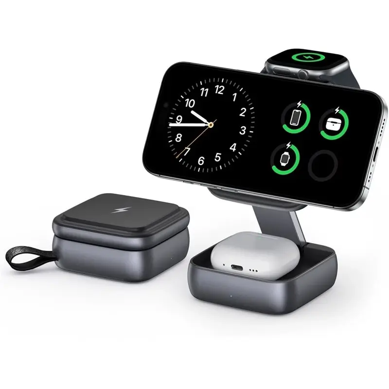 Super Deal -Wrieless Magnetic 3-In-1 Foldable Stand For Iwatch