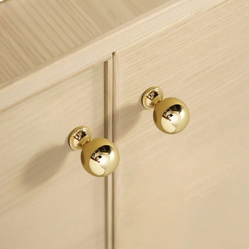 Guangluo Luxury Cabinet Door Handles, French-style Cabinet And Drawer Single-hole Knobs, Electroplated Gold Pulls, Furniture Acc