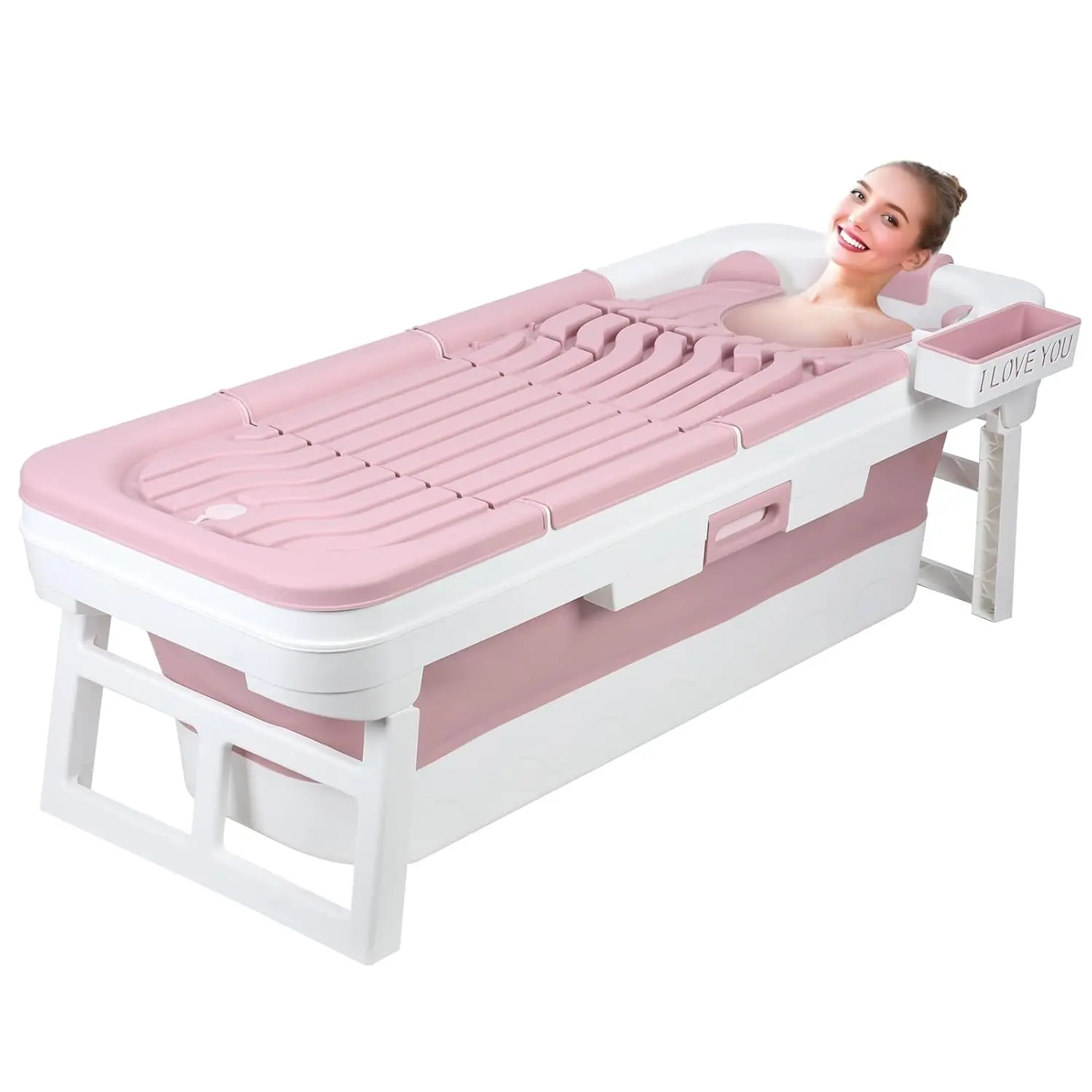 

59 Inch Foldable Bathtub for Adults, Large Portable Tub for Shower, Effortless Collapsible Bathtub Adult for, Customized