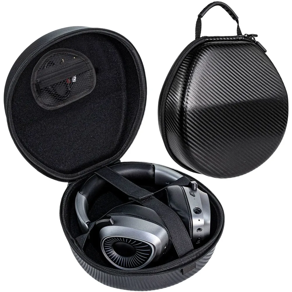 Shockproof and Lightweight EVA Headphone Case for Gaming DJ Studio Over Ear 27x18x10cm Travel Storage Pouch Black