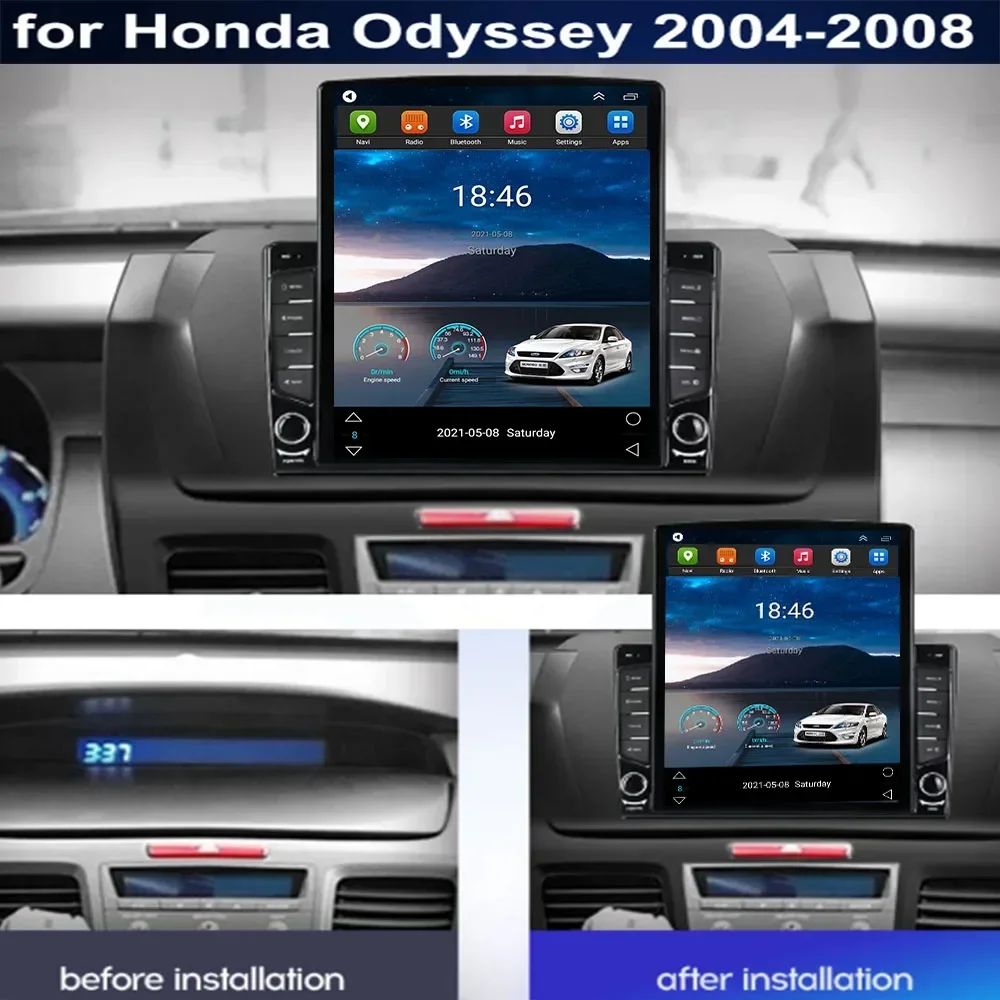 8G+256G For Honda Odyssey RB1 2004 - 2008 Android 14 Car Radio Auto Multimedia Video Player Navigation Stereo GPS