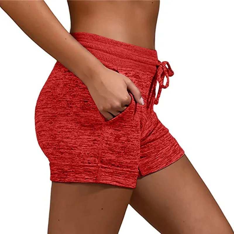 Short de sport élastique avec logo personnalisé pour femme, pantalon de survêtement respirant pour femme, séchage rapide, vue arrière, décontracté, fitness, grande taille, été