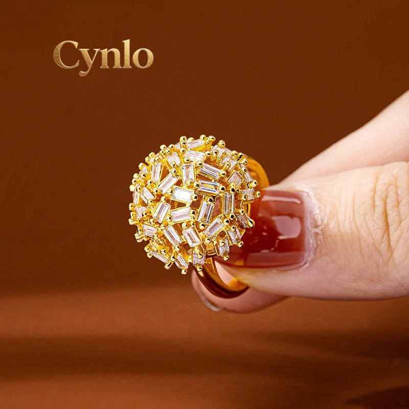 

Cynlo Jewelry 24K Gold Zircon-Inlaid Snowflake Hydrangea Index Ring Women AU999- 24K gold crafted, AU999 certified, exquisite lu