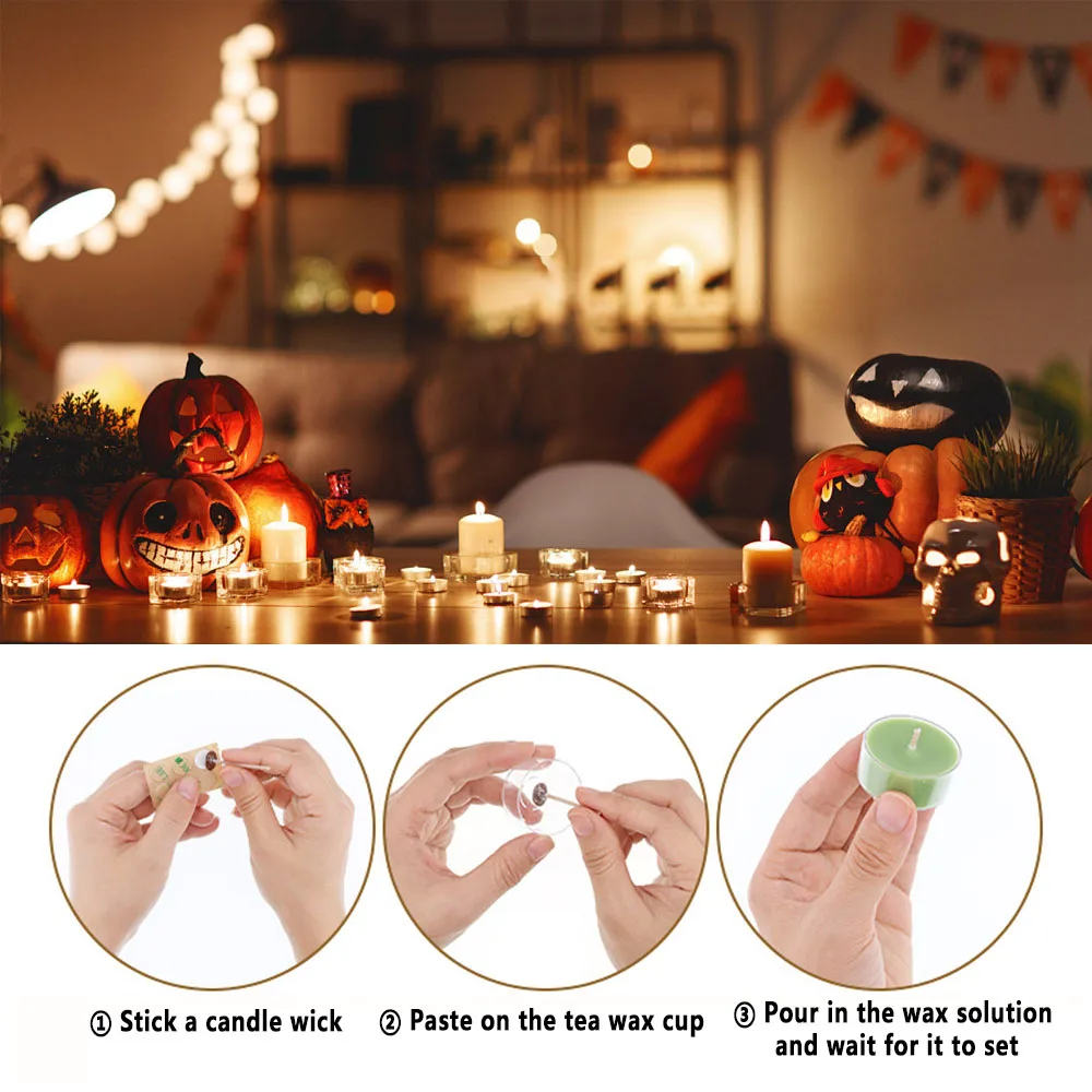 فتيل شمع للتخييم ، قالب شمع صغير ، برطمان شمع خفيف ، علبة فارغة ، كوب بلاستيكي شفاف ، برطمان شمع ذاتي الصنع ، فتيل شمع #4