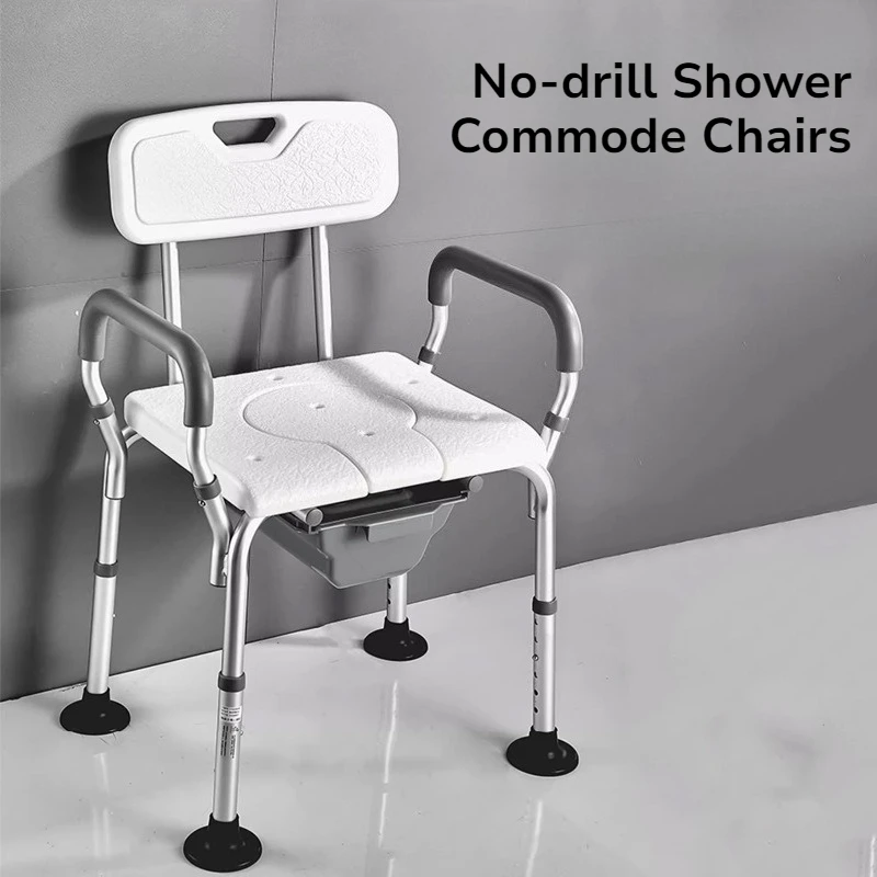 Chaise de douche pliable sans perçage, antidérapante et réglable en hauteur pour salle de bain, idéale pour les patients et la rééducation