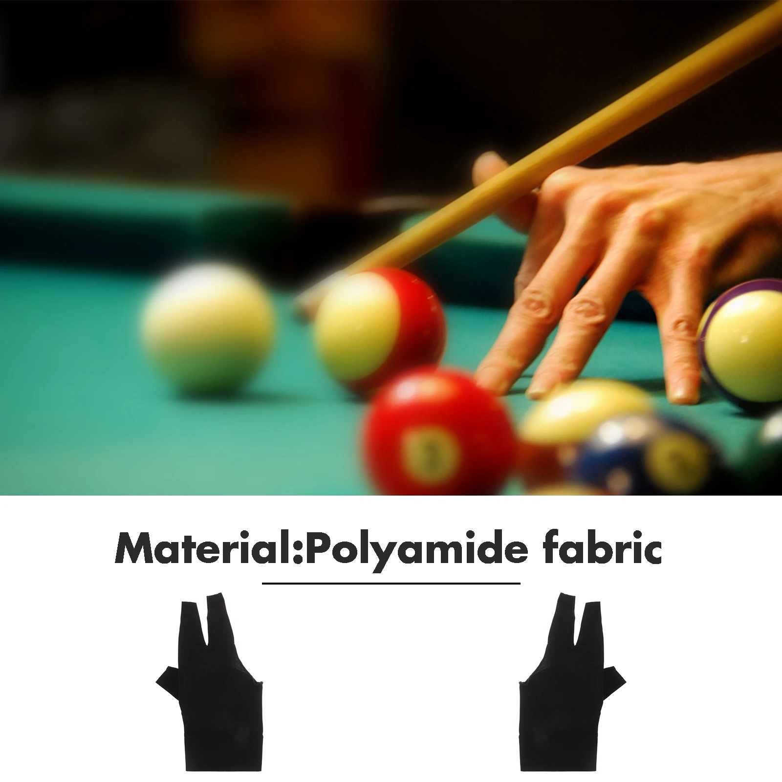 

2 Pcs Pool Gloves Open Fingers Billiards Hand Warm Men Snooker Sports Accessories Man
