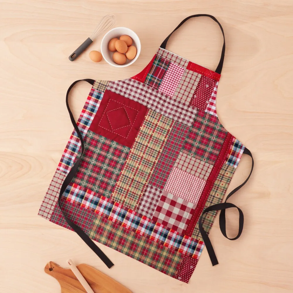 

Red vintage retro patchwork Apron Things For The Home Novelties Kitchen And Home nail tech supplies Apron