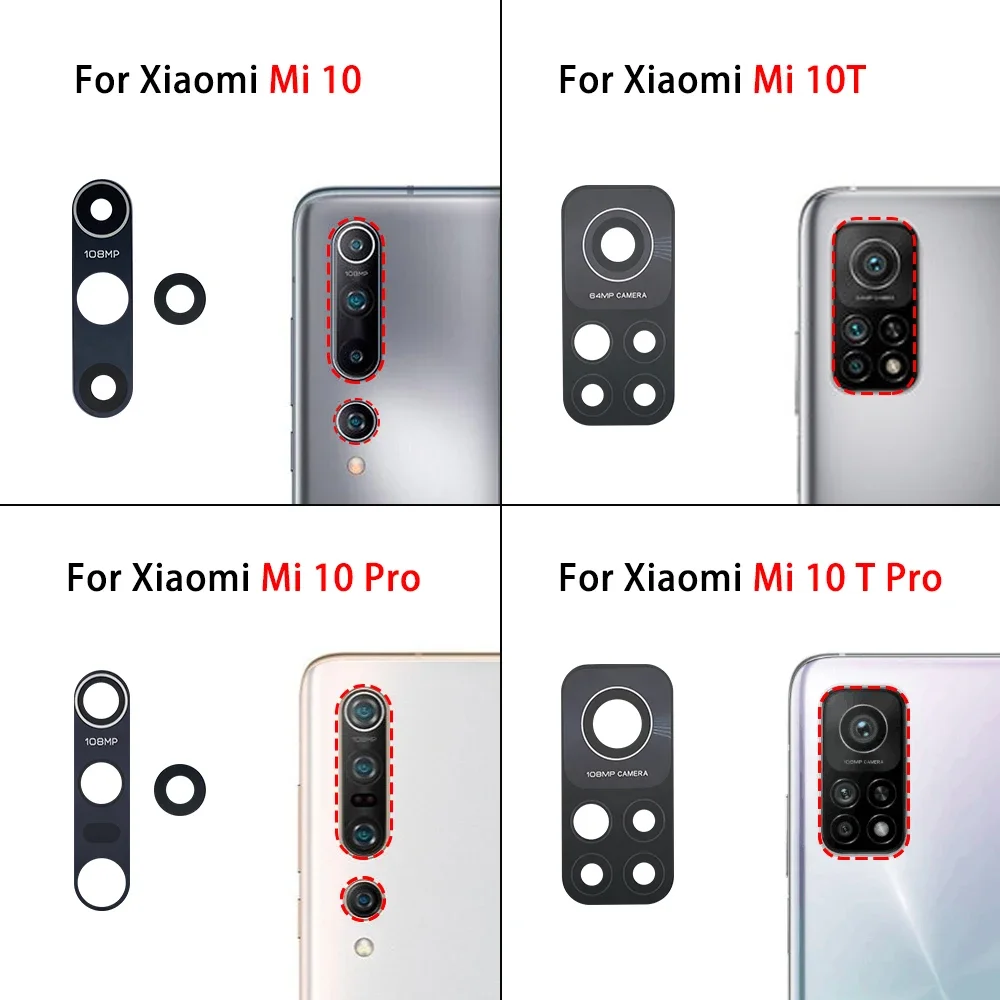2Pcs Rear Back Camera Glass Lens Replacement For Xiaomi Mi 12 11T 10 10T 11 Lite Pro Ultra With Glue Adhesive Sticker+Tools