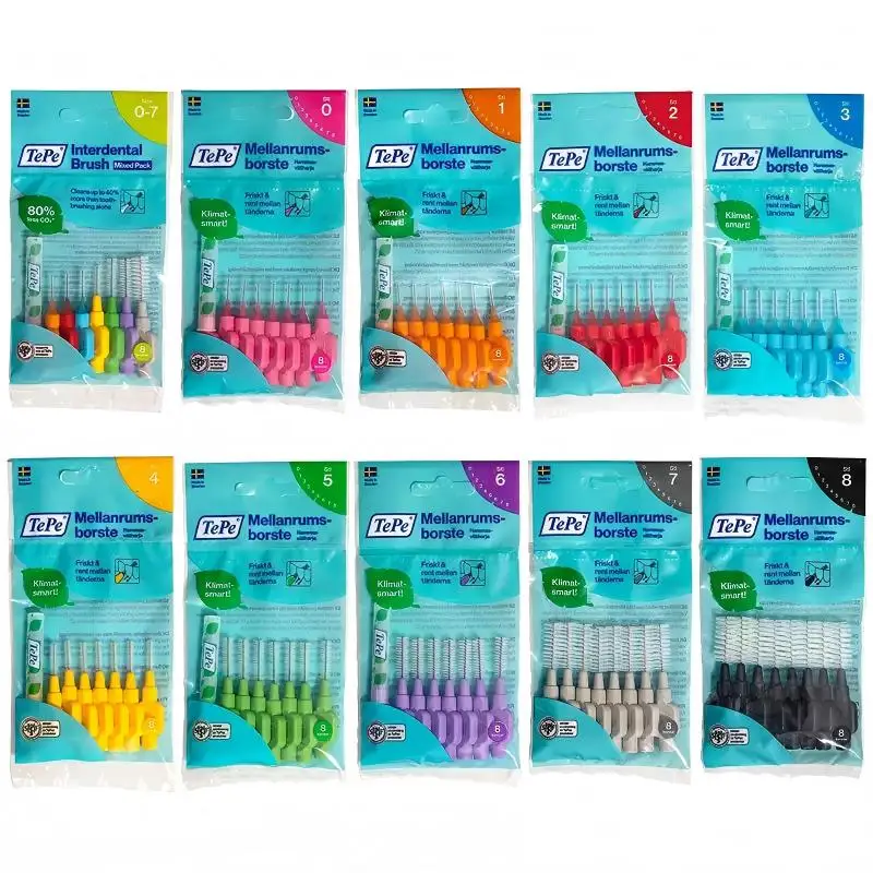 Tepe Interdental Brush Original 3 0 1 2 4 5 6 8 Mm Size Teeth Missing Implant Crown Braces Cleaning Small Large Soft Dental Pick