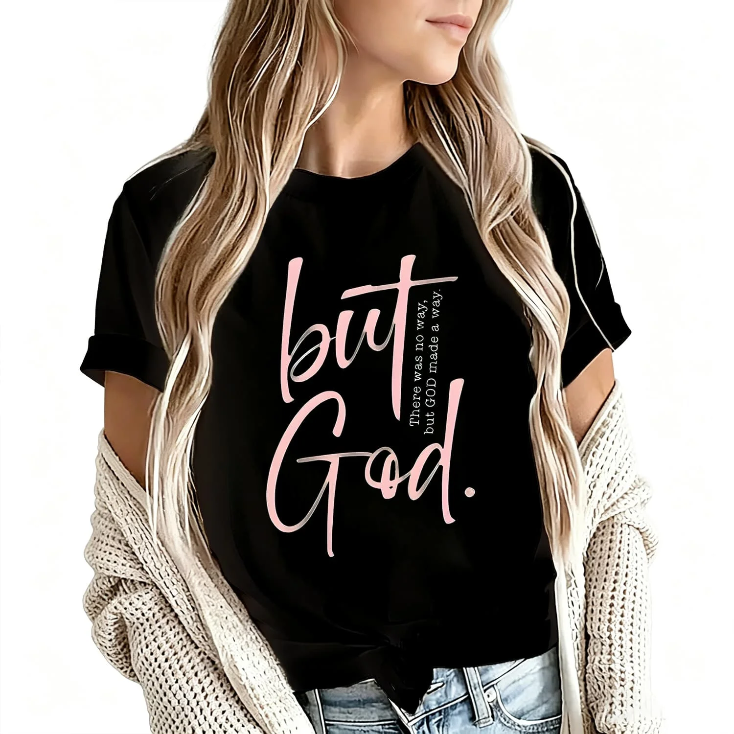 God Letter Pattern Printed Women's T-Shirt 100% Cotton Funny Graphic Short Sleeve Tee Novelty Shirt Casual Crew Neck Top S-5Xl