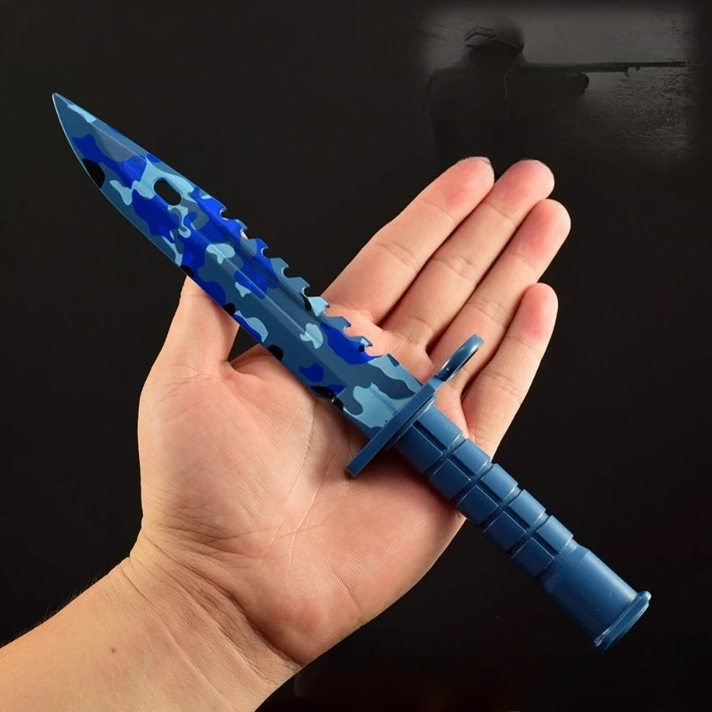 26cm/10.24in GO Game Peripheral Weapons Model M9 Clear Water Leather Cover Metal Crafts Toy Weapons Desktop Display Ornaments