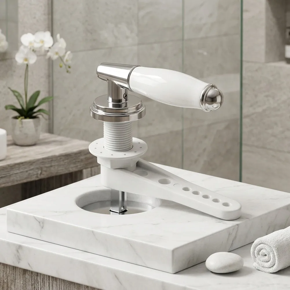 Bathroom Toilet Flush Handle Angle Fitting Side Mount Toilet Lever Handle Split Toilet Wrench Toilet Tank Home Bathroom Accessor