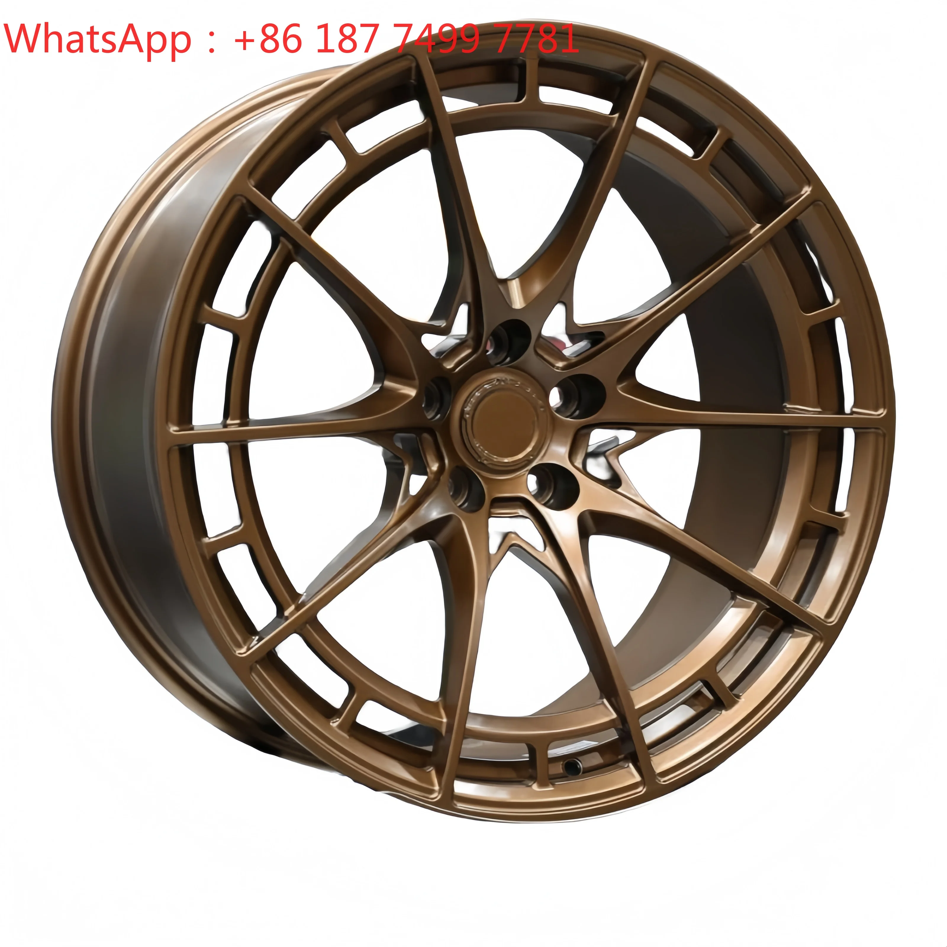 Custom Bronze Five Spoke Concave Forged Aluminum Wheels 40mm ET 5x112 18-21 Inch Universal Passenger Car Rims