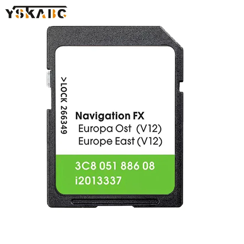 

Transporter Sat Nav Navigation Card Version 3C8 051 886 08 FX V12 OST EAST for VW Europe Map