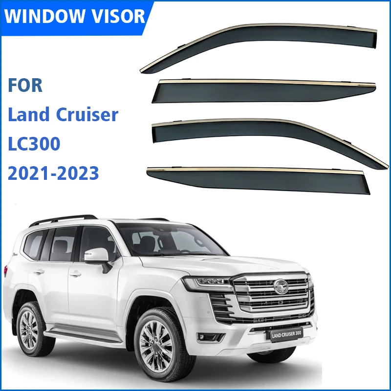 

FOR Toyota Land Cruiser LC300 Window Visor Rain Guard Windows Rain Cover Deflectors Awning Shield Vent Guard Shade Cover Trim