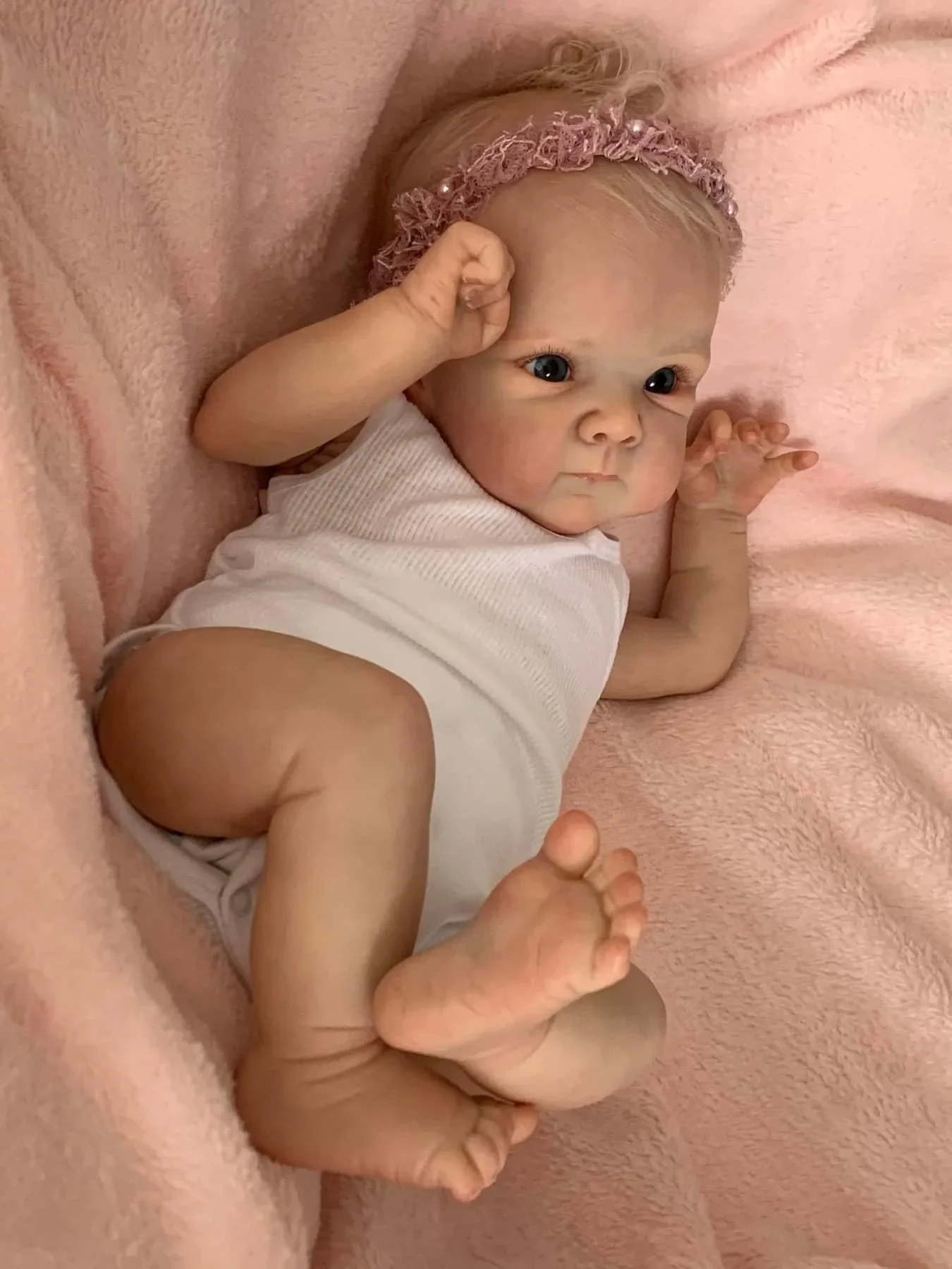 

NPK 18inch Bettie Reborn Baby Newborn Doll Lifelike Soft Touch Cuddly Baby Multiple Layers Painting 3D Skin with Visbile Veins