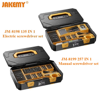 Jakemy JM-8198/135pcs JM-8199/257pcs Repair Tool Kit Modular Handle Design  Manual Screwdriver/Electric Screwdriver