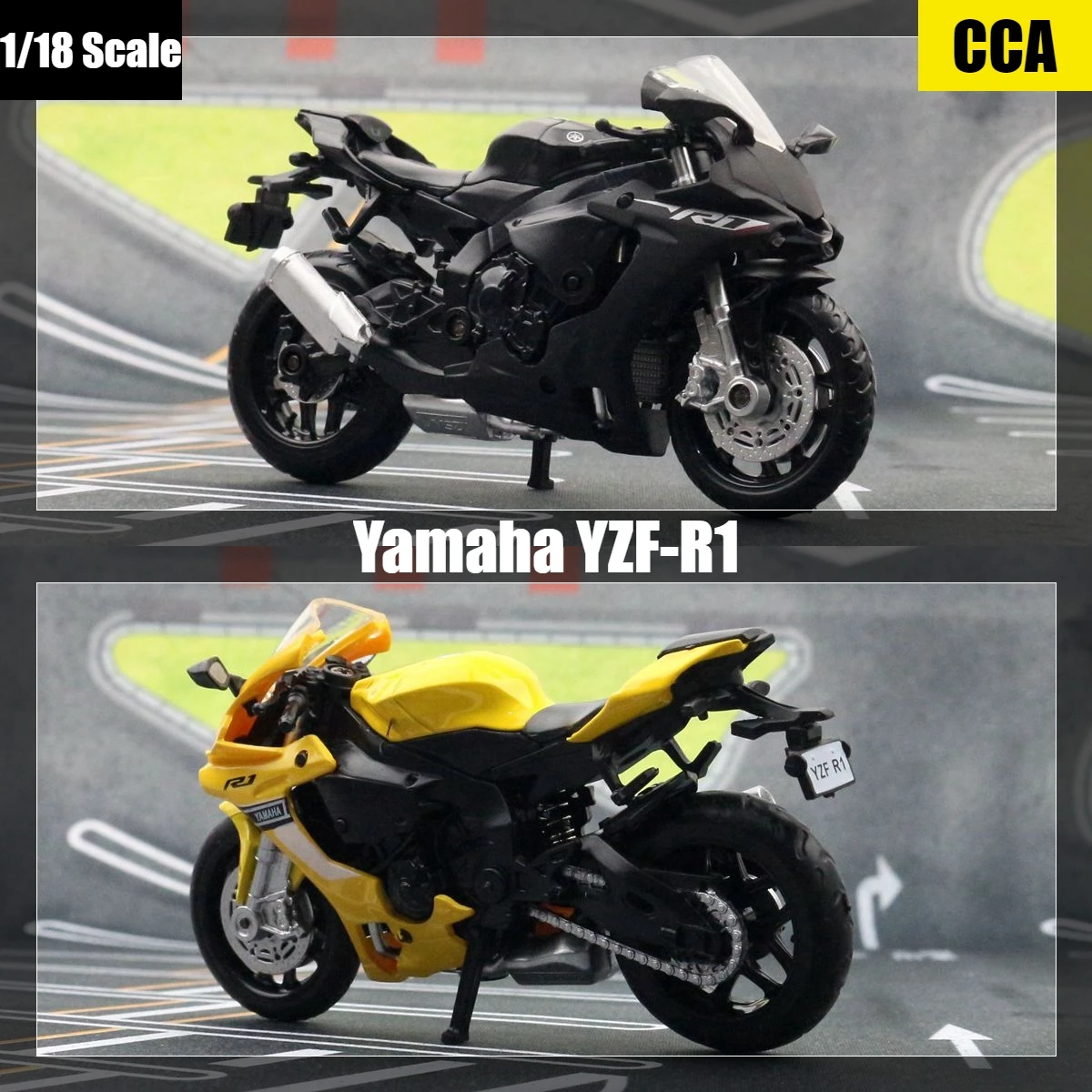 1/18 Yamaha YZF-R1 Toy Motorcycle Diecast Metal Miniature Vehicle Model 1:18 Super Racing Collection Gift for Children Boys Kid