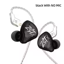 CCZ ZST X 1DD+1BA ハイブリッドIEM 着脱ケーブル【ブラック マイクなし】 特別割引