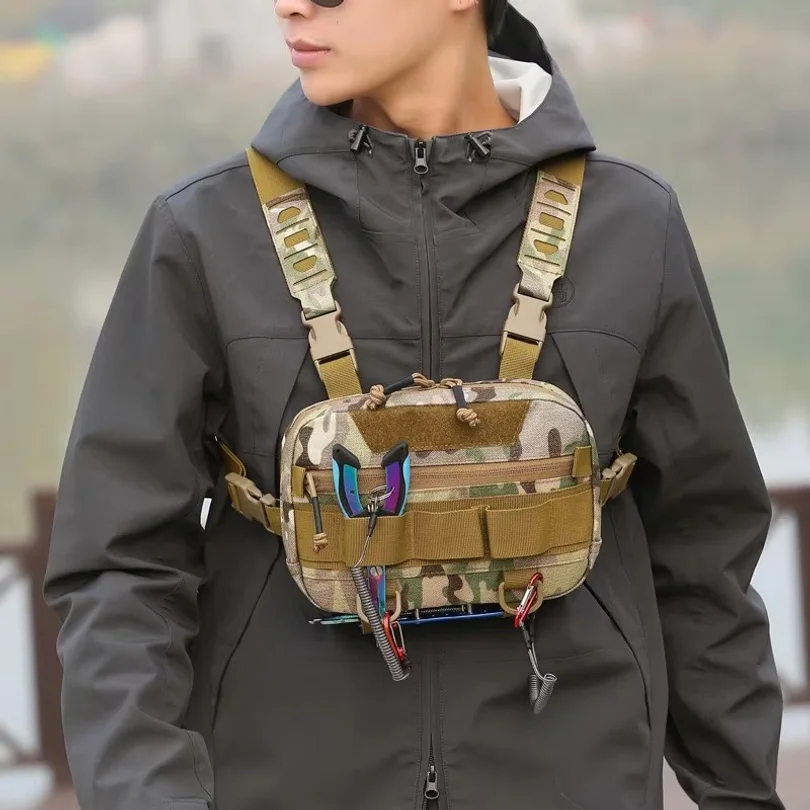 Fishing Chest Bag Men's Tactical Bags Waterproof Molle Nylon Climbing Camping Backpacks Outdoor Travel Vest Backpack Wholesale