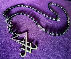 New Sigil Lucifer Rosary Luciferian Necklace occult goth gothic Necklaces left hand path rosary satanic