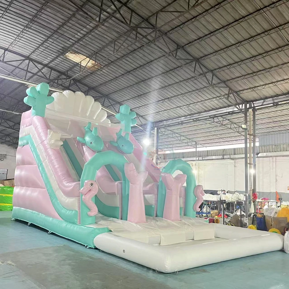 Commercial Outdoor Inflatable Castle with Water Pool and Slide Bounce House Jumper for Kids Amusement Park Entertainment