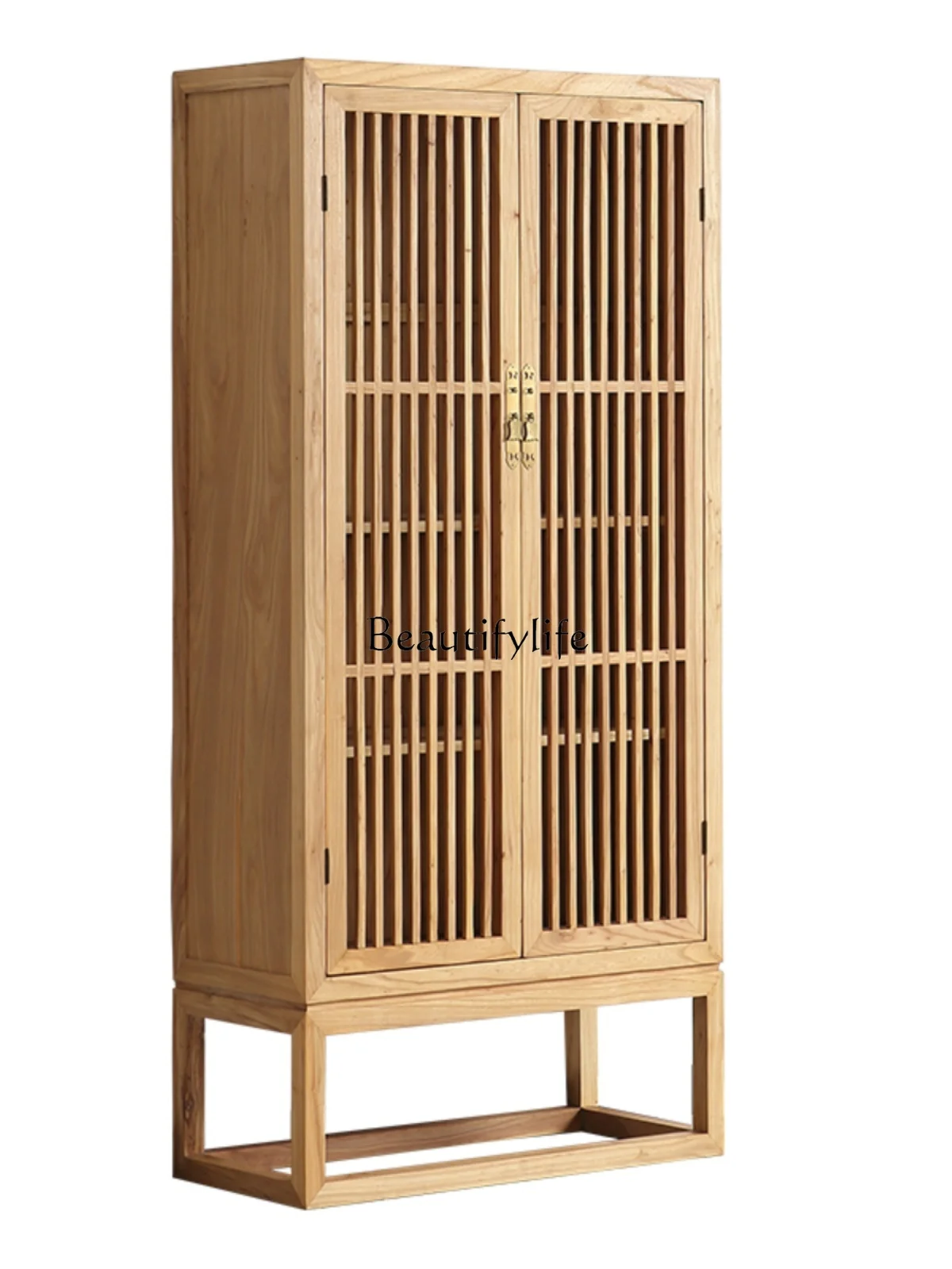 

-New Chinese Zen Furniture Log Solid Wood Old Elm Bookcase