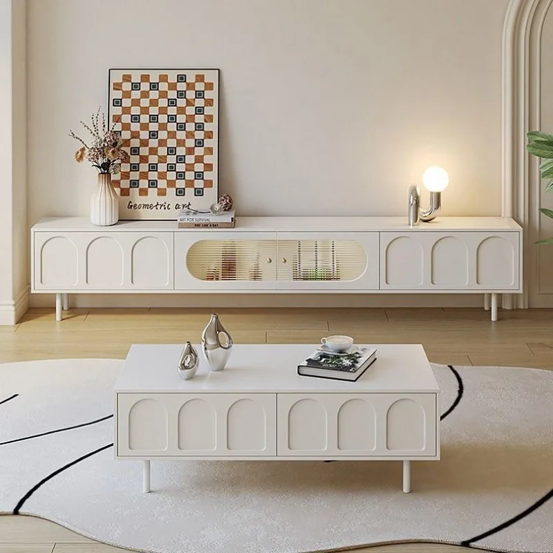 

Cream style, TV cabinet, coffee table, combination, simple, modern, French