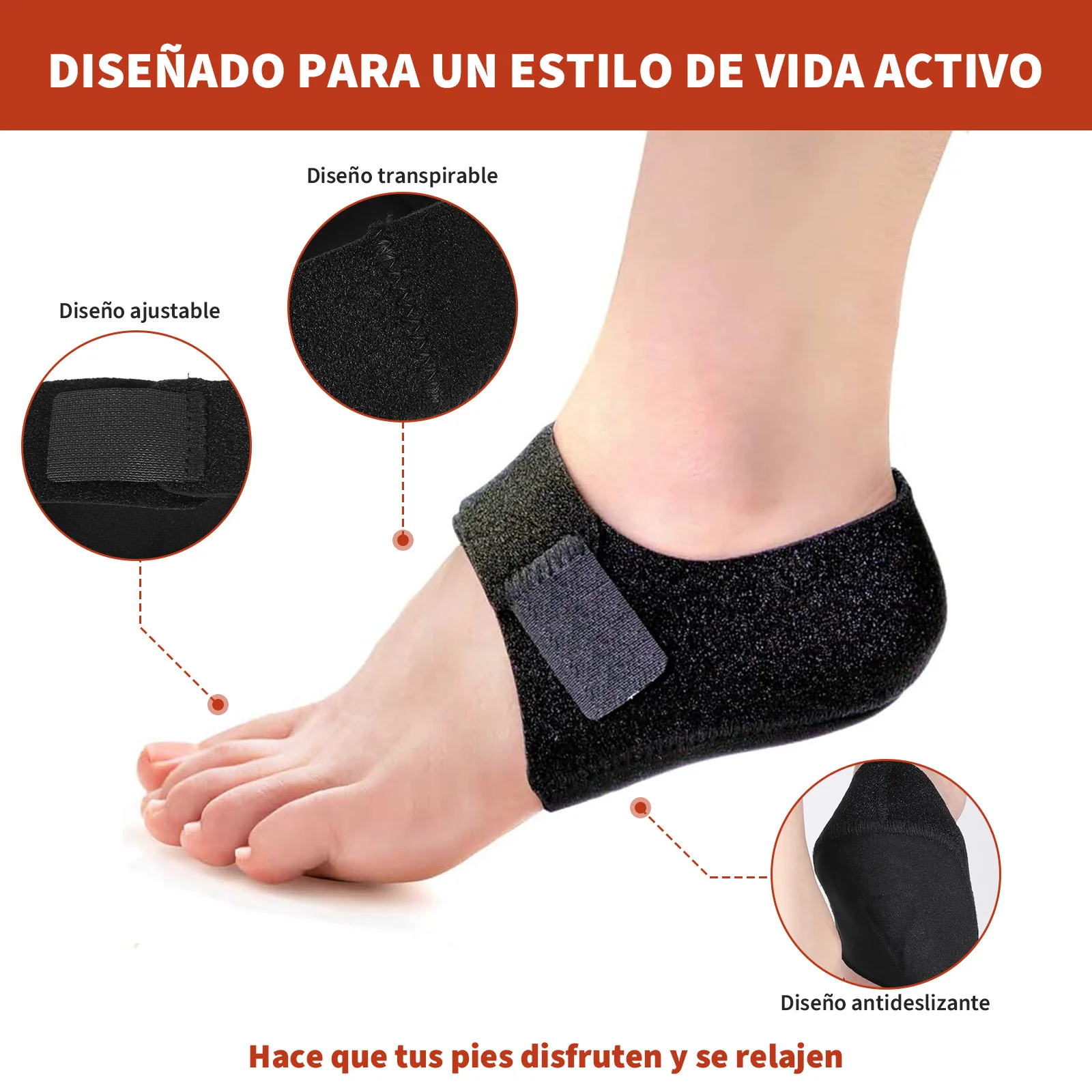 

1 Pair Covers Anti-Slip Sock Multi-Use Heel Cushion Supple Washable Reusable Durable Shock Absorbing Heel Protector For Foot