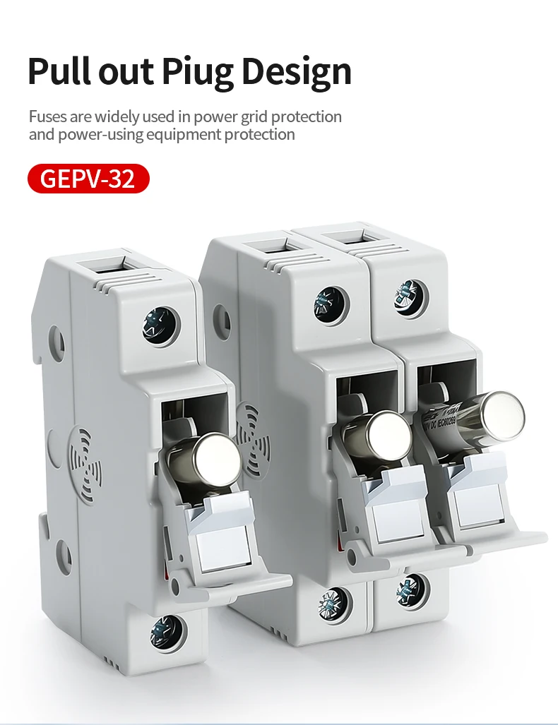 1P 2P DC-Sicherungshalter 10*38mm Hochspannungs-Solar-PV 1000V GEPV-32 Basis Photovoltaik-System-Schutzschalter GPV – Detail 2