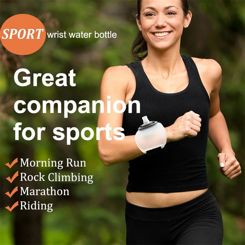 야외 휴대용 러닝 손목 물병, 조정 가능한 소형 스포츠 손목 물병 컵, 야외 피트니스 사이클링 마라톤