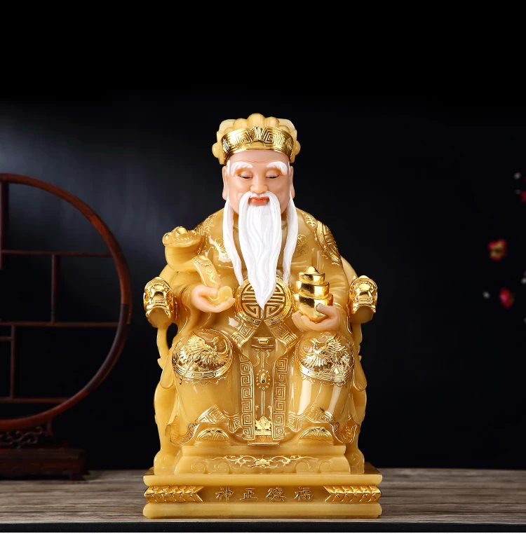 

Southeast Asia HOME Shrine efficacious Patron saint Ornamental God Da Bo Gong FU DE ZHENG SHEN jade wealth FENG SHUI statue