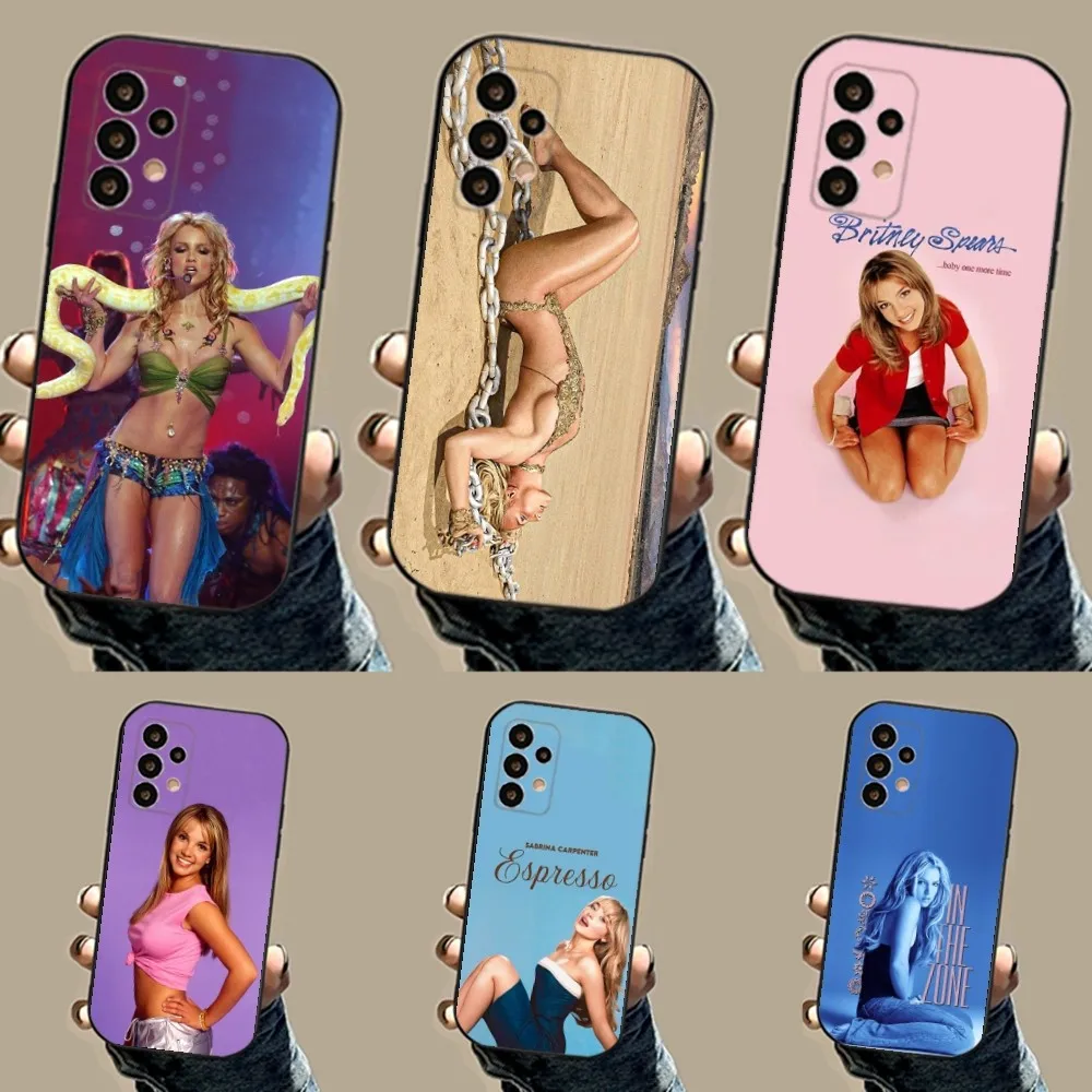 Singer B-Britney S-Spears Phone Case For Samsung S24,23,22,30,21,10,9,Ultra,Plus,Lite,FE,5G Black Soft Case