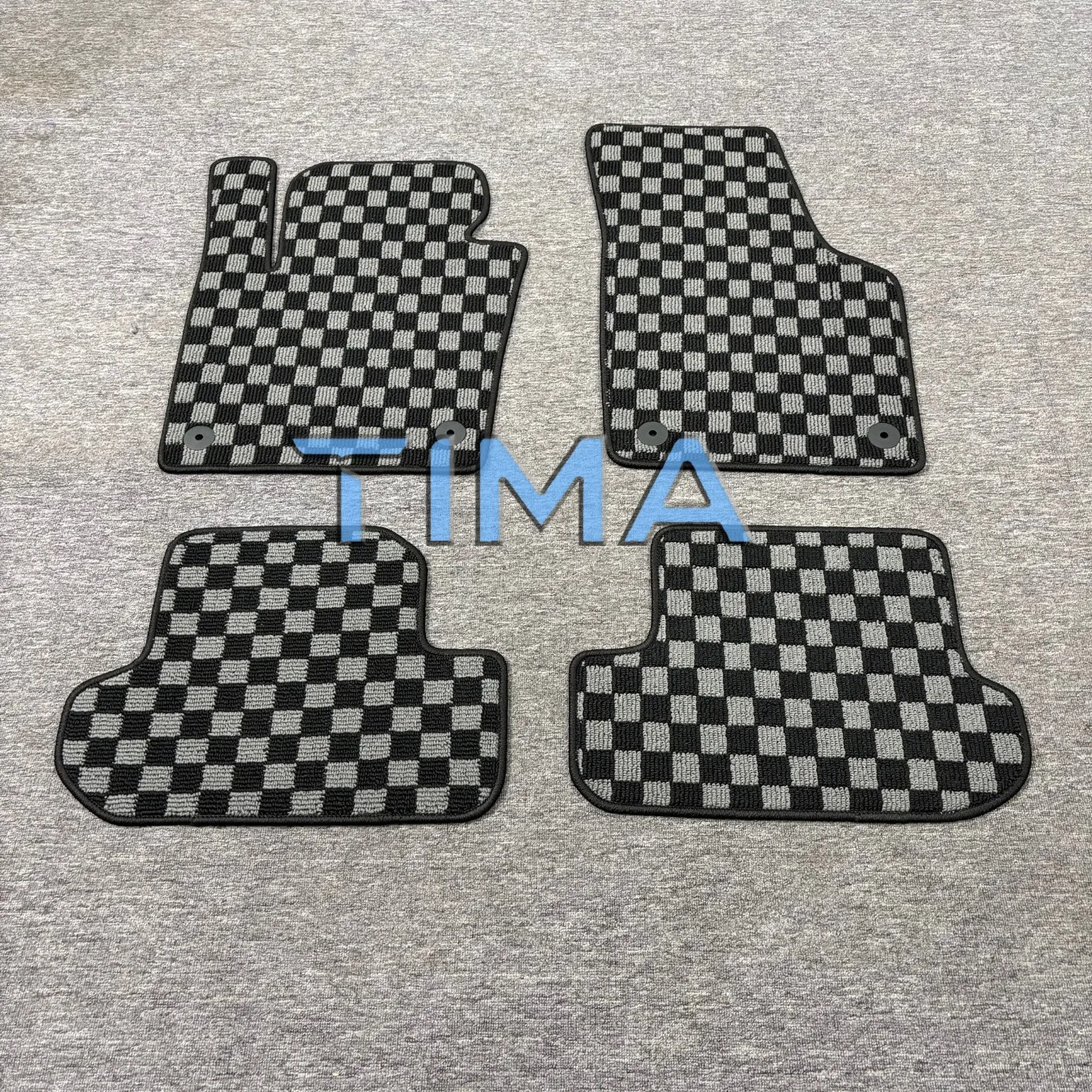 Dice Car Floor Mat Anti-Slip Checkered Print Floor Foot Pad Mats 4PCS For 2013-2021 models, Volkswagen Beetle Left Hand Driveor