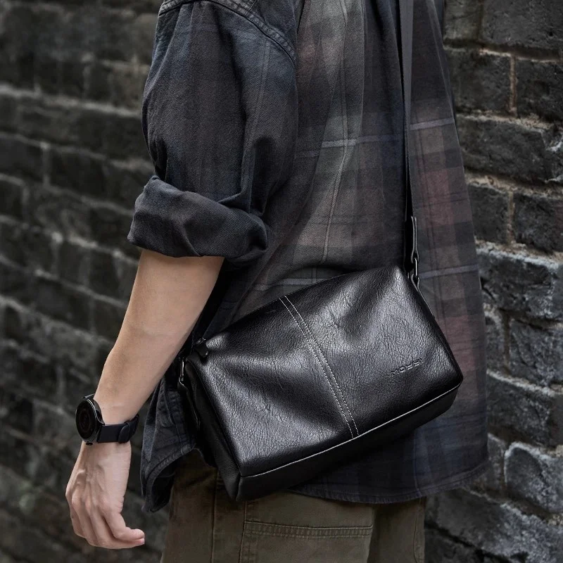 

Men's Genuine Leather Crossbody Bag Soft Leather Large Capaci Pillow Bag Commuter Casual High-End Single oulder Bag